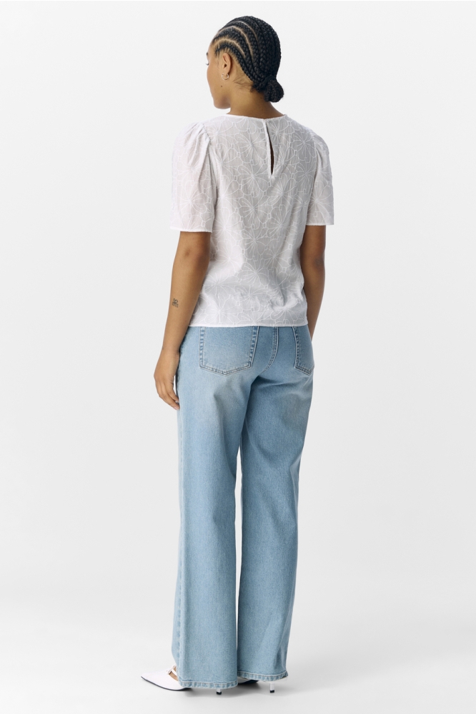 OBJILLY S/S RE O-NECK TOP 138 23046466 CLOUD DANCER